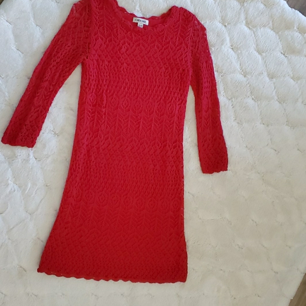 Crochet knit slip on dress